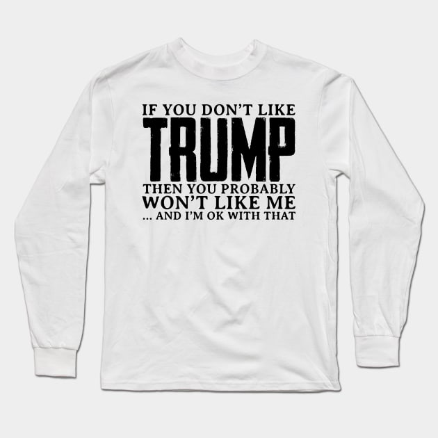 If You Don't Like Trump - Black Version Long Sleeve T-Shirt by HamzaNabil